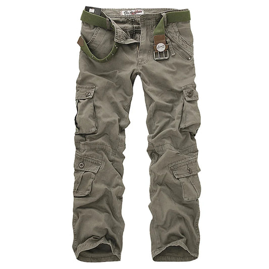 2024 High Quality Men's Cargo Pants Casual Loose Multi Pocket Cotton Pants Long Trousers for Men Camo Joggers Plus Size 28-40