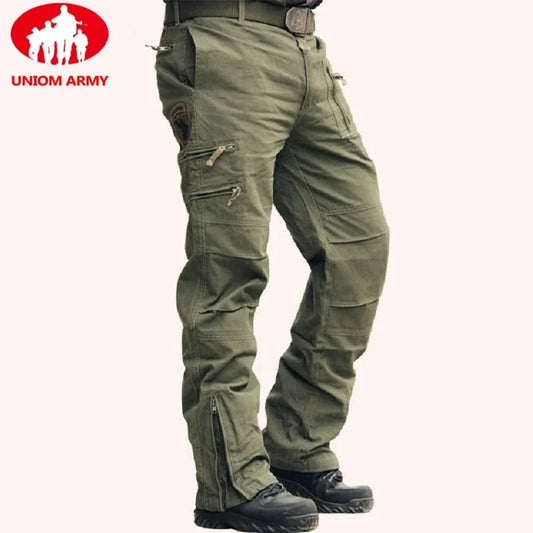 2024 Men's Cargo Pant Cotton Pants Khaki Men Military Camo Green Gray Work Many Pocket Cotton Camouflage Black Tactical Trousers